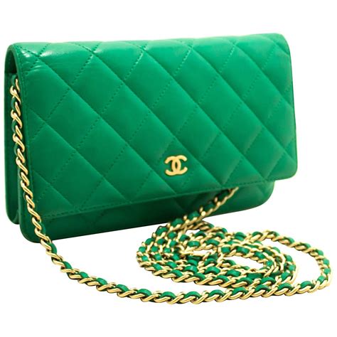 chanel bright green wallet on chain|Chanel wallet on chain price.